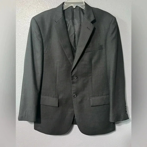 Pronto Uomo Blazer Sport Coat Mens 40s Short Black/Charcoal 80% Wool Travel EUC - Picture 1 of 6